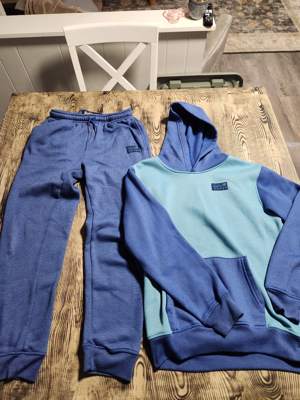 Brooklyn Cloth Blue Two-Tone Fleece Hoodie & Joggers